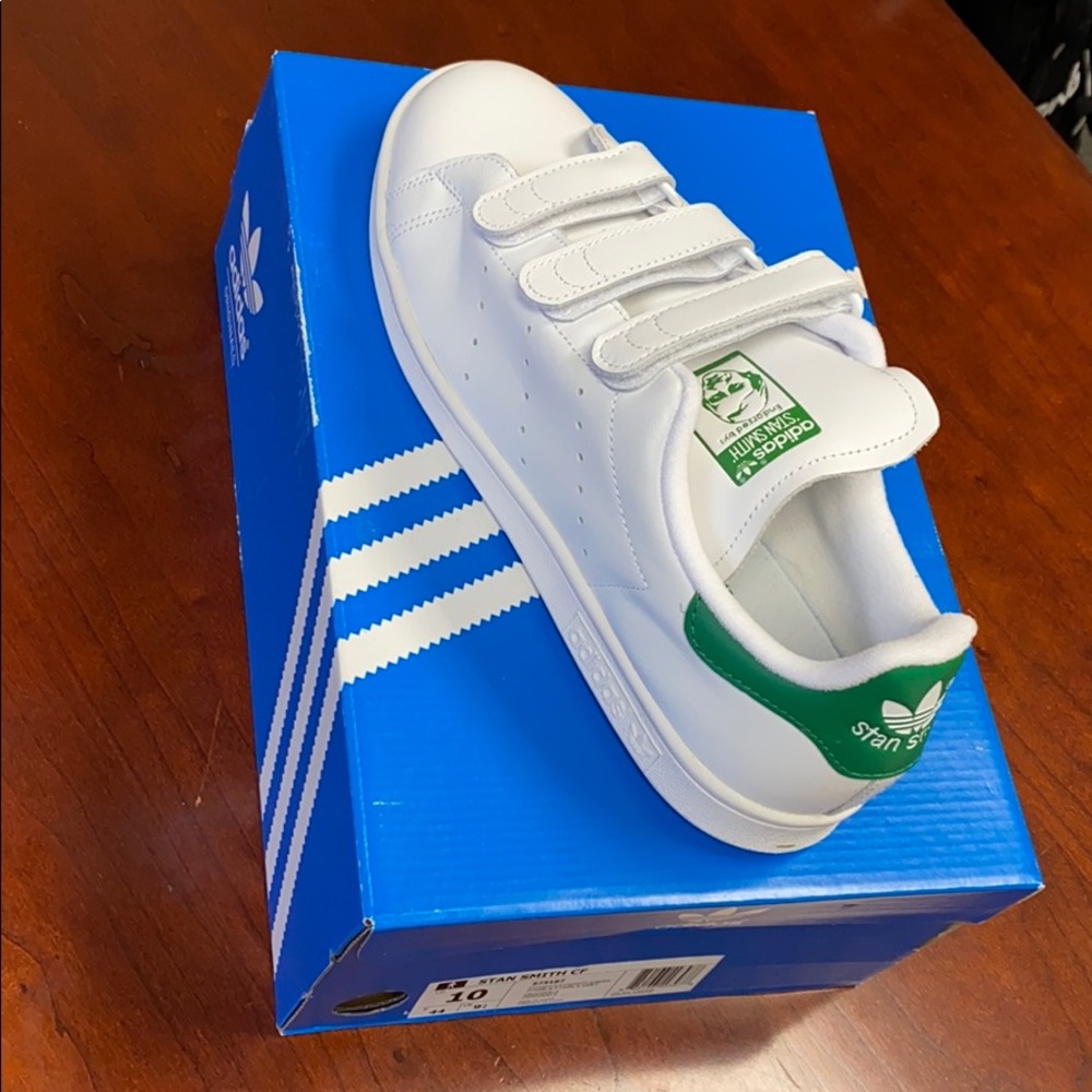 Adidas Stan Smith CF Velcro - Green and White